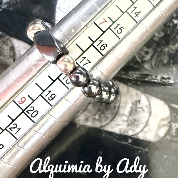 Alquimia Silver and Gold Ring with Modern Design hematite - Picture 2 of 2